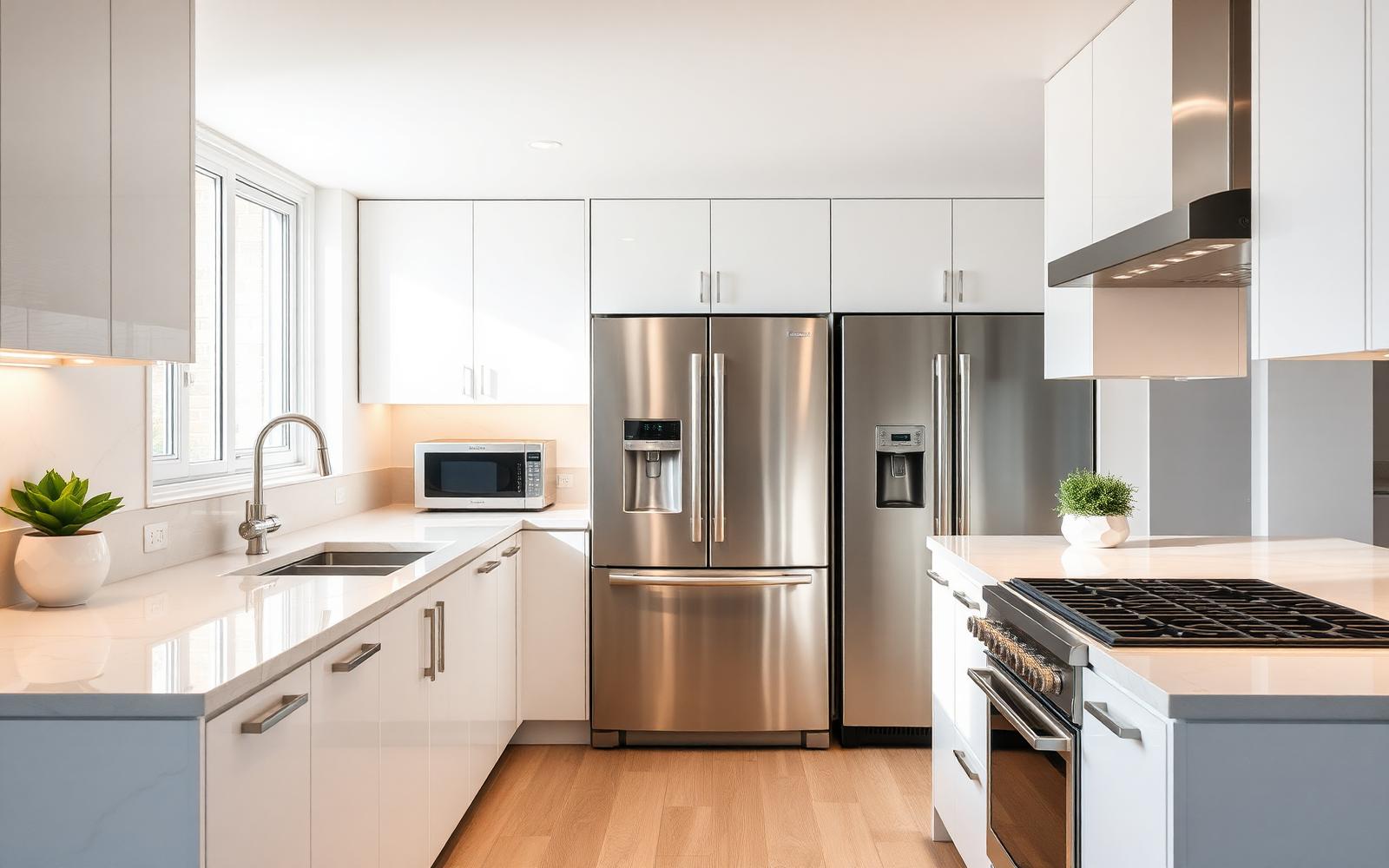 Spotless modern kitchen with gleaming countertops